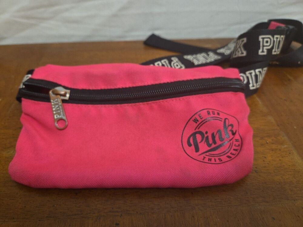 Victoria’s Secret PINK Fanny Pack Adjustable Waist Belt Bag We Run This Beach
